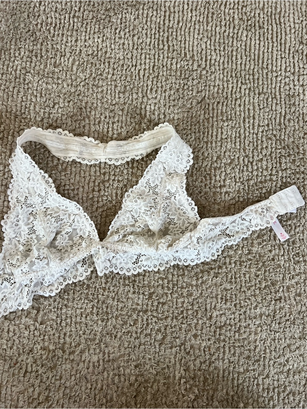 Lace Bralette - White Floral Lace Comfort